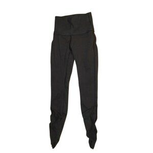 Lululemon Size 4 STRETCH Black Ruched Leg Compression Athletic Pants